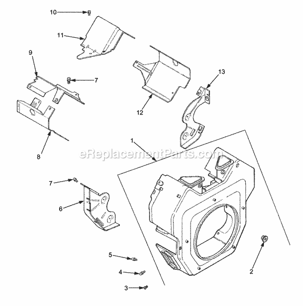 Blower Housing And Baffles Diagram and Parts List for GT3204 14A-671-710 Cub Cadet Lawn Tractor